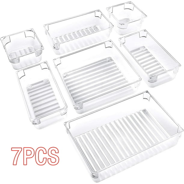 Pink Set of 12 Desk Drawer Makeup Organizer Separators,Two-Large Size Flexible Plastics Storage Bins Container for Office,Bathroom,Kitchen,Home Pink Set of 12 Desk Drawer Makeup Organizer Separators,Two-Large Size Flexible Plastics Storage Bins Container for Office,Bathroom,Kitchen,Home